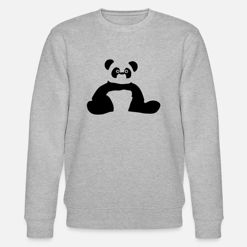 Panda Pandabär - Stanley/Stella Unisex Bio-Sweatshirt CHANGER  - Grau meliert