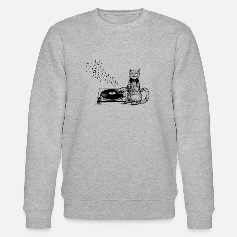 cat - music lover - Sweat bio CHANGER Stanley/Stella Unisexe - gris chiné