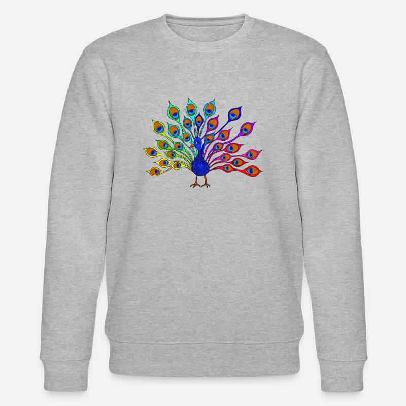 paon coloré - Sweat bio CHANGER Stanley/Stella Unisexe - gris chiné