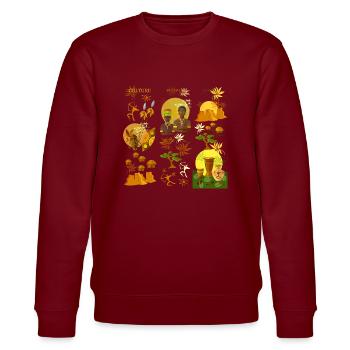 Africa - Stanley/Stella CHANGER Unisex Organic Sweatshirt - burgundy - Front - Nik (191cm) & Marisol (170cm)