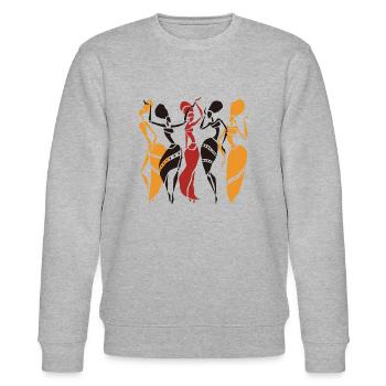 Africa - Stanley/Stella CHANGER Unisex Organic Sweatshirt - heather grey - Front - Nik (191cm) & Marisol (170cm)