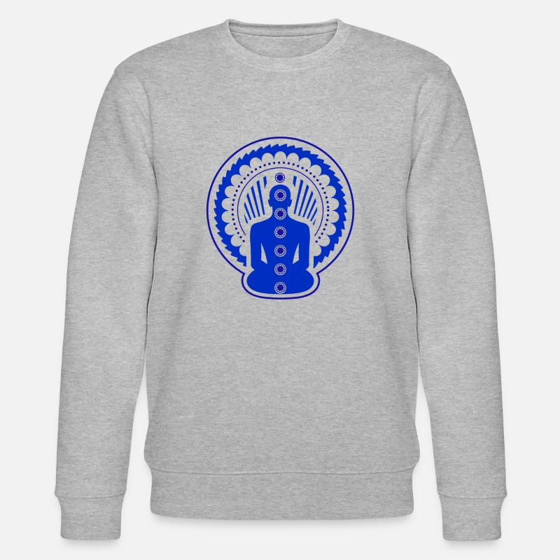 7 Chakren - blaue inspiration - Stanley/Stella Unisex Bio-Sweatshirt CHANGER  - Grau meliert
