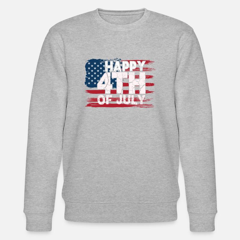 4.July - Independence day - Stanley/Stella Unisex Bio-Sweatshirt CHANGER  - Grau meliert