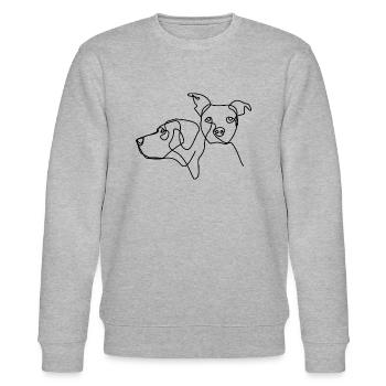 jowi hundeliebe - logo kontur schwarz - Stanley/Stella Unisex Bio-Sweatshirt CHANGER  - Grau meliert - Vorne - Nik (191cm) & Marisol (170cm)