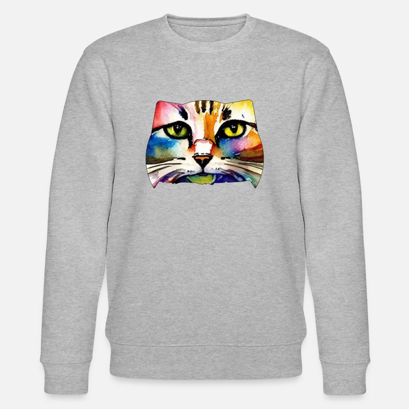 Face de chat 7 - Sweat bio CHANGER Stanley/Stella Unisexe - gris chiné