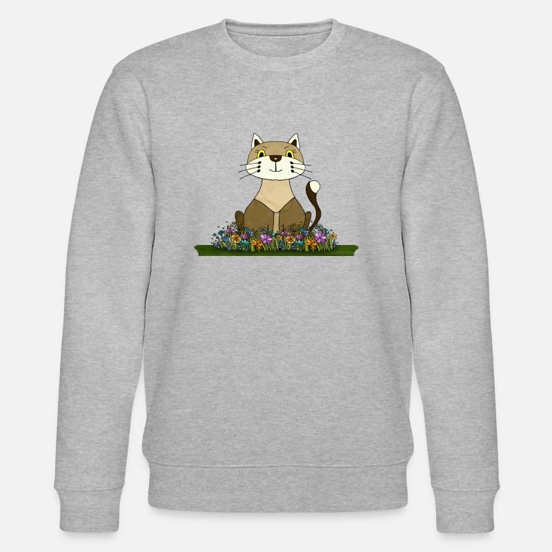Katze - Stanley/Stella Unisex Bio-Sweatshirt CHANGER  - Grau meliert