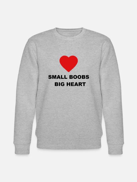 Sødt "Small Boobs Big Heart" design til dig - Stanley/Stella økologisk unisex-sweatshirt CHANGER  - grå meleret