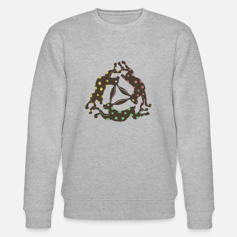 Drei Oster Hasen - Stanley/Stella Unisex Bio-Sweatshirt CHANGER  - Grau meliert