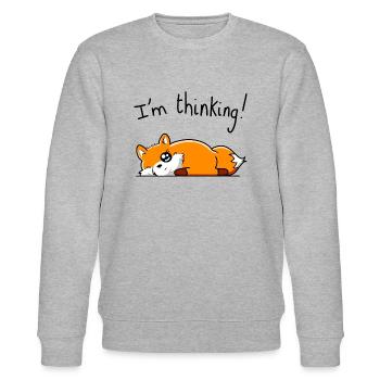 I'm thinking ( Fox ) - Stanley/Stella CHANGER Unisex Organic Sweatshirt - heather grey - Front - Nik (191cm) & Marisol (170cm)