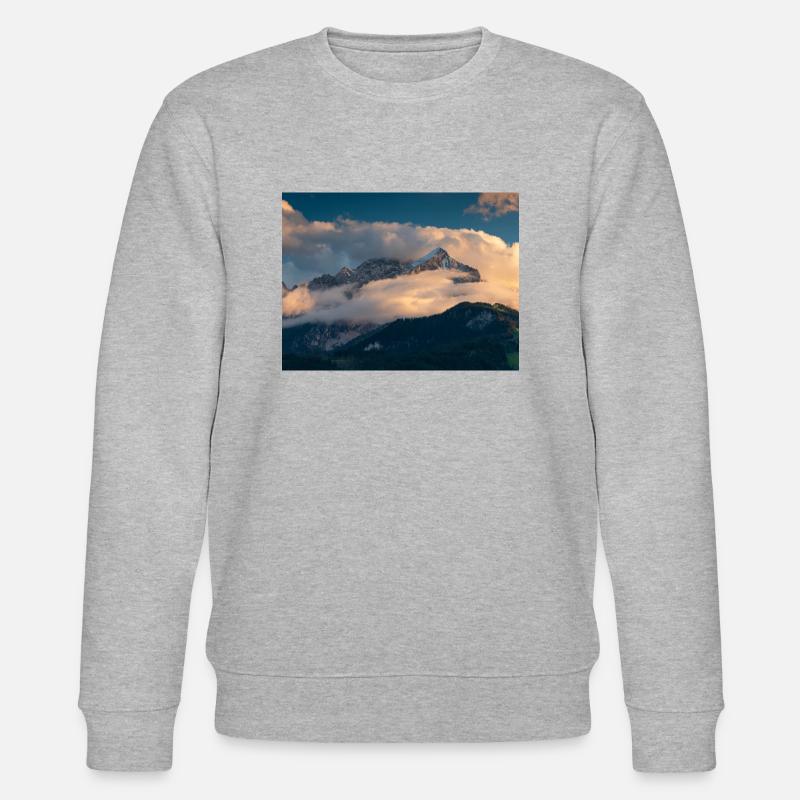 Alpspitze in Wolken - Stanley/Stella Unisex Bio-Sweatshirt CHANGER  - Grau meliert