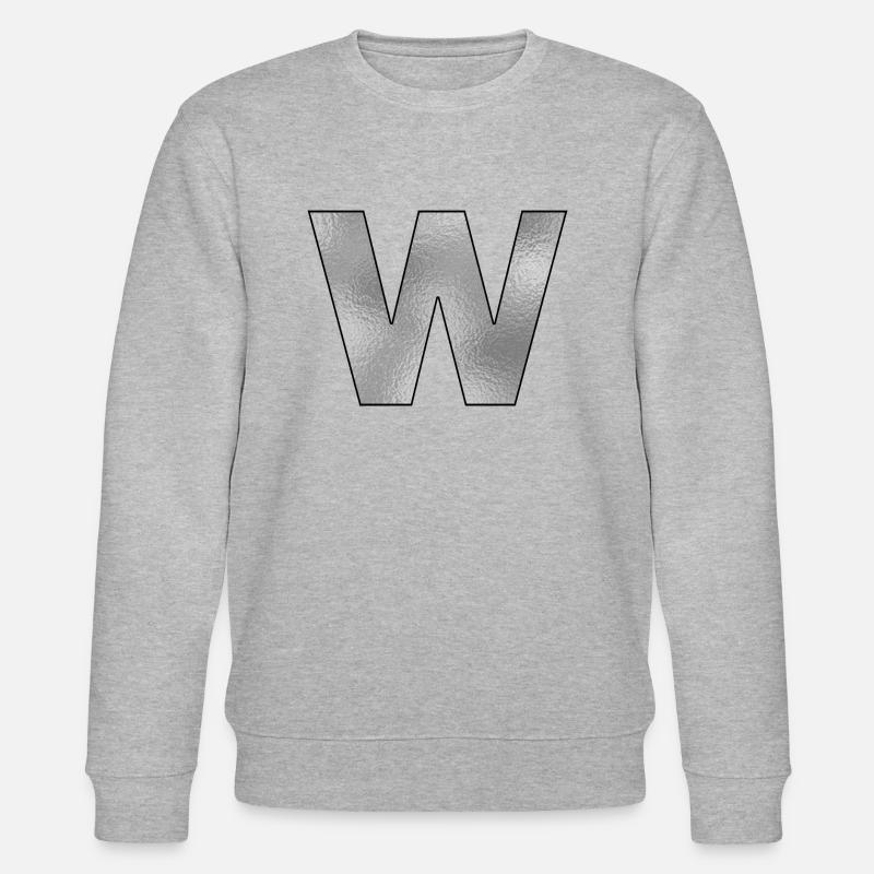 Buchstabe W Silber - Stanley/Stella Unisex Bio-Sweatshirt CHANGER  - Grau meliert