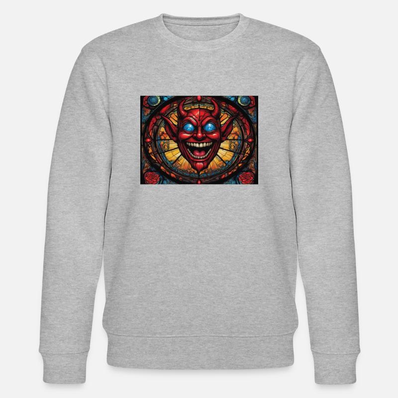 Red Head Devil - Stanley/Stella CHANGER Unisex Organic Sweatshirt - heather grey