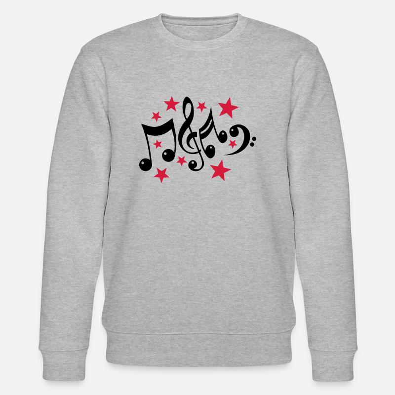 Noten und Sterne 2c - Stanley/Stella Unisex Bio-Sweatshirt CHANGER  - Grau meliert