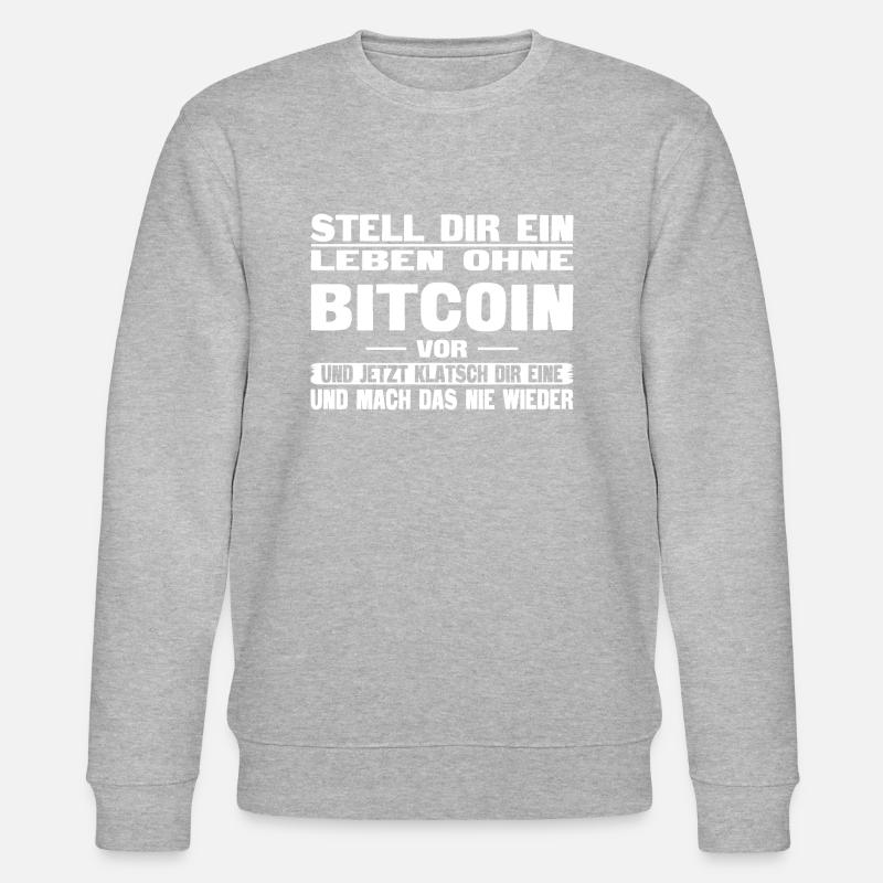 Leben ohne Bitcoin - Stanley/Stella Unisex Bio-Sweatshirt CHANGER  - Grau meliert