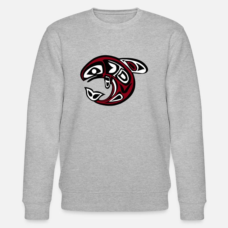 Whale totem - Stanley/Stella CHANGER Unisex Organic Sweatshirt - heather grey