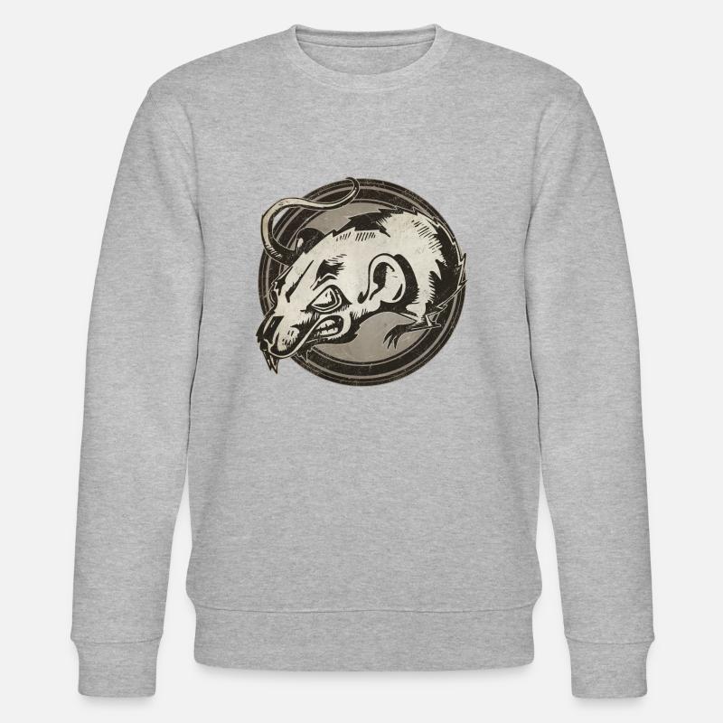 Wilde Ratte Grunge Tier - Stanley/Stella Unisex Bio-Sweatshirt CHANGER - Grau meliert