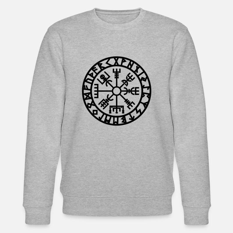 Vegvisir Kompass Rune Wikinger - Stanley/Stella Unisex Bio-Sweatshirt CHANGER  - Grau meliert