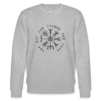 Vegvisir - Cadeau compas viking Best-seller - Sweat bio CHANGER Stanley/Stella Unisexe - gris chiné - Devant - Nik (191cm) & Marisol (170cm)