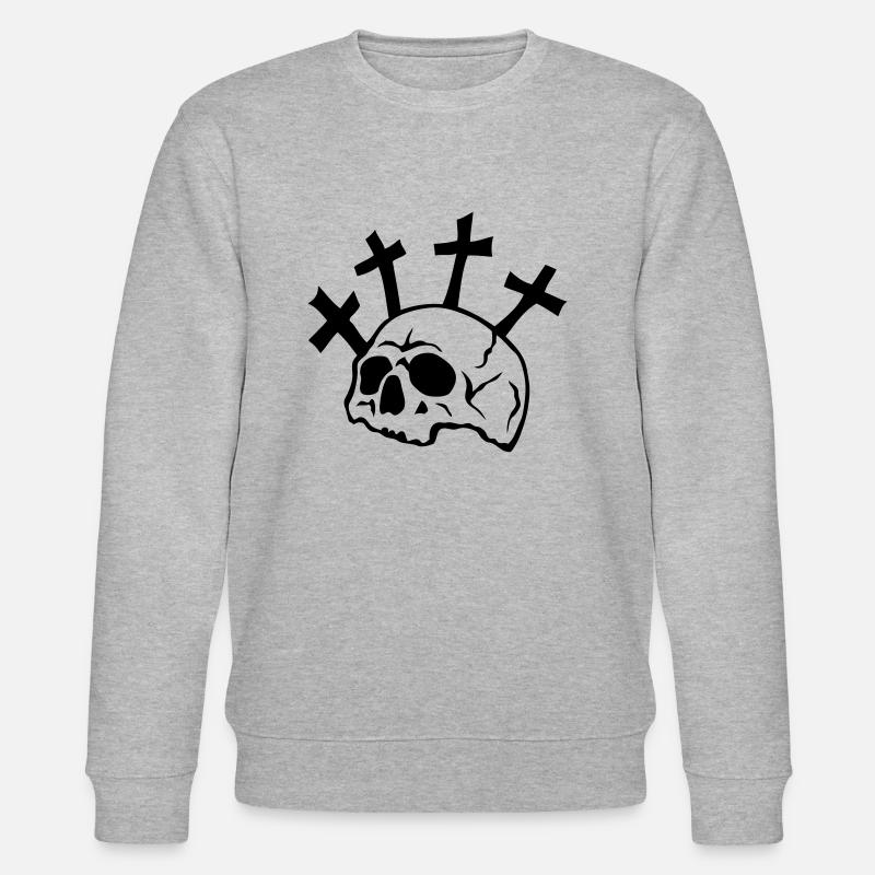 crane croix funeste mort - Sweat bio CHANGER Stanley/Stella Unisexe - gris chiné