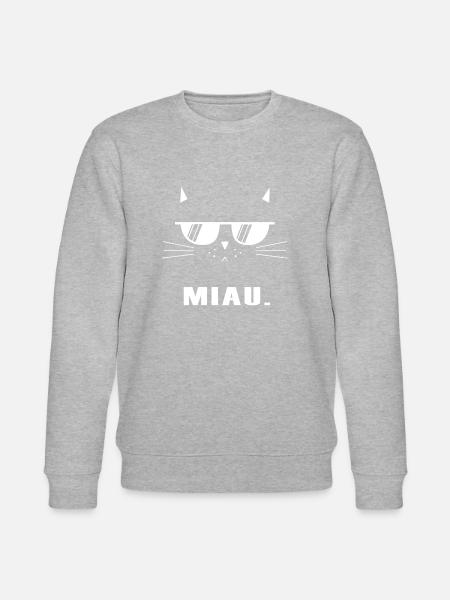Meow cat sunglasses Coolness - Stanley/Stella CHANGER Unisex Organic Sweatshirt - heather grey