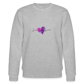 Lebe - Liebe - Lache - Stanley/Stella Unisex Bio-Sweatshirt CHANGER  - Grau meliert - Vorne - Nik (191cm) & Marisol (170cm)