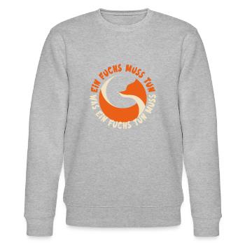 Ein Fuchs muss tun, was ein Fuchs tun muss.... - Stanley/Stella Unisex Bio-Sweatshirt CHANGER  - Grau meliert - Vorne - Nik (191cm) & Marisol (170cm)