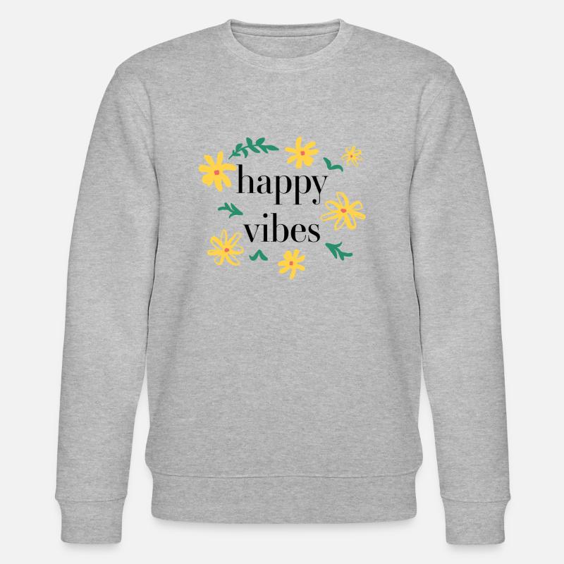 happy vibes - Stanley/Stella Unisex Bio-Sweatshirt CHANGER  - Grau meliert