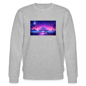 Neon Dreams: Die Villa der Zukunft - Stanley/Stella Unisex Bio-Sweatshirt CHANGER  - Grau meliert - Vorne - Nik (191cm) & Marisol (170cm)