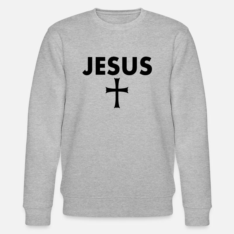 Jesus Cross - Stanley/Stella CHANGER Unisex Organic Sweatshirt - heather grey