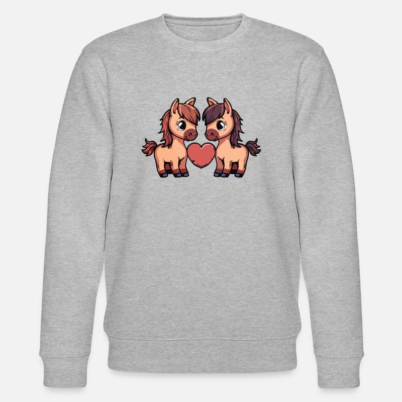 Couple Cheval Coeur - Sweat bio CHANGER Stanley/Stella Unisexe - gris chiné