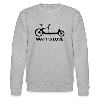 Watt is Love Cargobike - Stanley/Stella Unisex Bio-Sweatshirt CHANGER  - Grau meliert - Vorne - Nik (191cm) & Marisol (170cm)