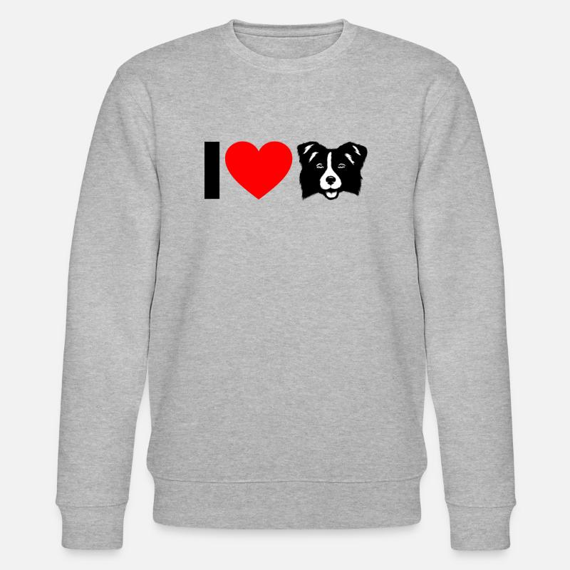 Ich Herz Border Collie - Stanley/Stella Unisex Bio-Sweatshirt CHANGER  - Grau meliert