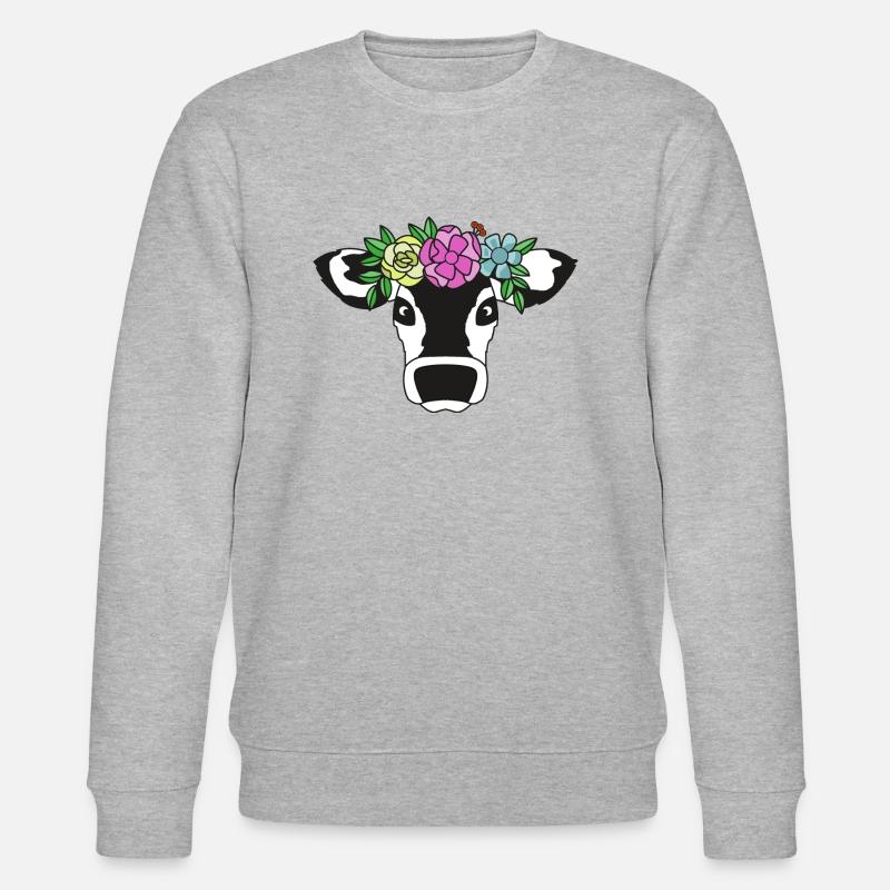 Kuh, Witzige Kuh - Stanley/Stella Unisex Bio-Sweatshirt CHANGER  - Grau meliert