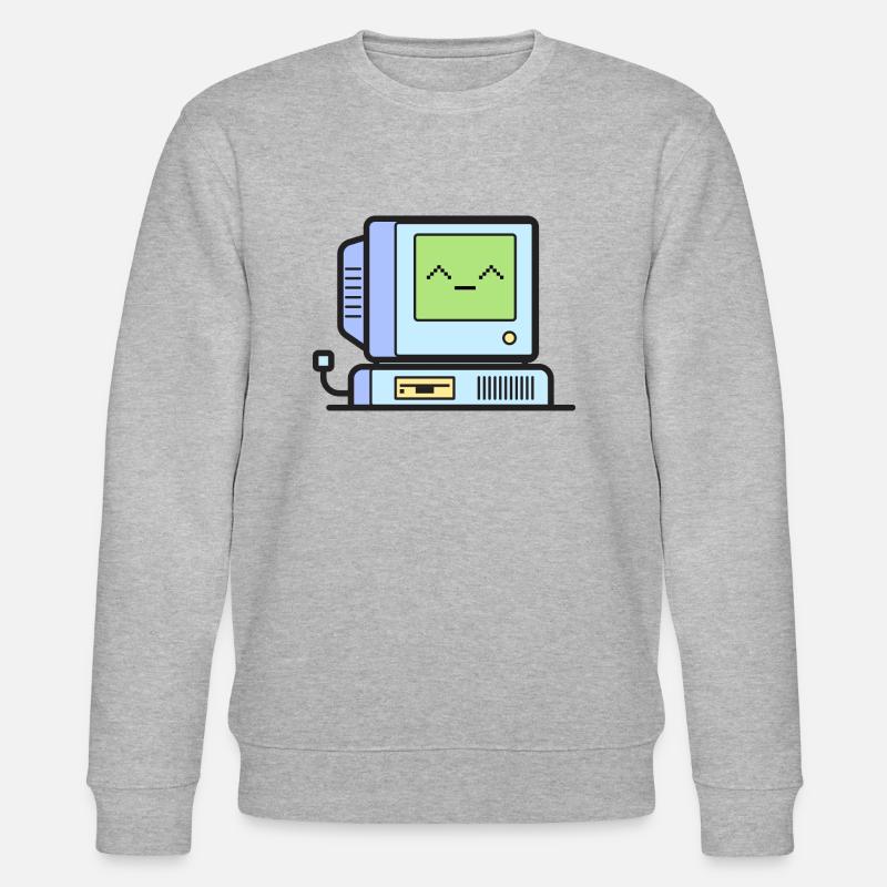Happy Retro Computer - Stanley/Stella Unisex Bio-Sweatshirt CHANGER  - Grau meliert