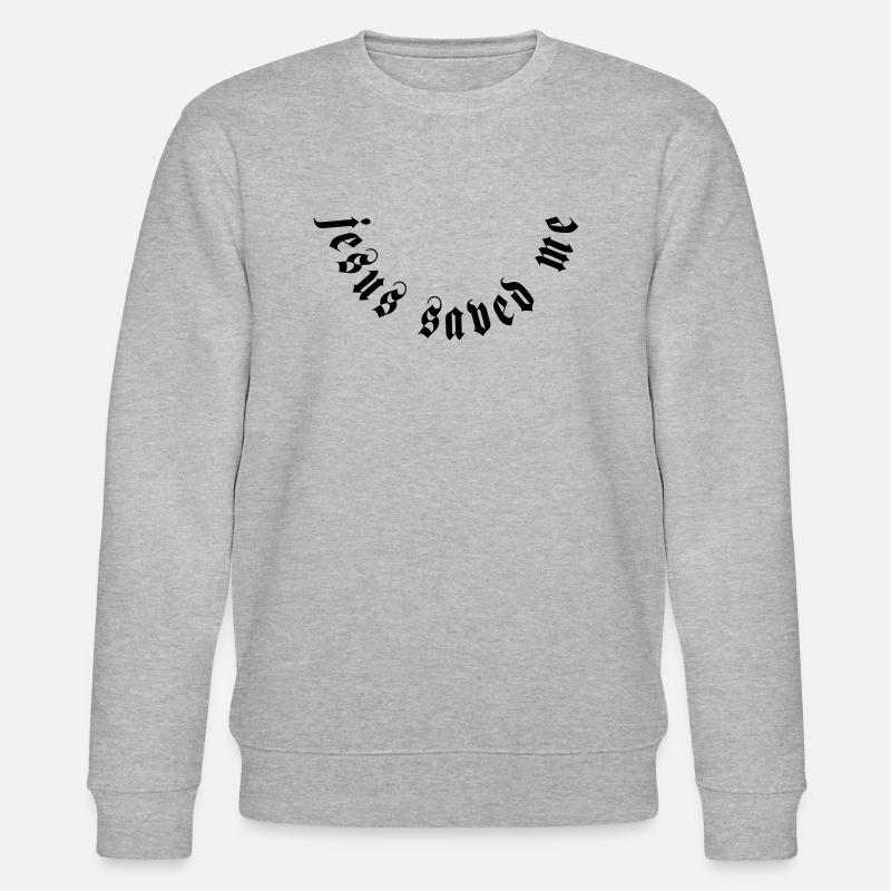 jesus saved me motiv - Stanley/Stella Unisex Bio-Sweatshirt CHANGER - Grau meliert