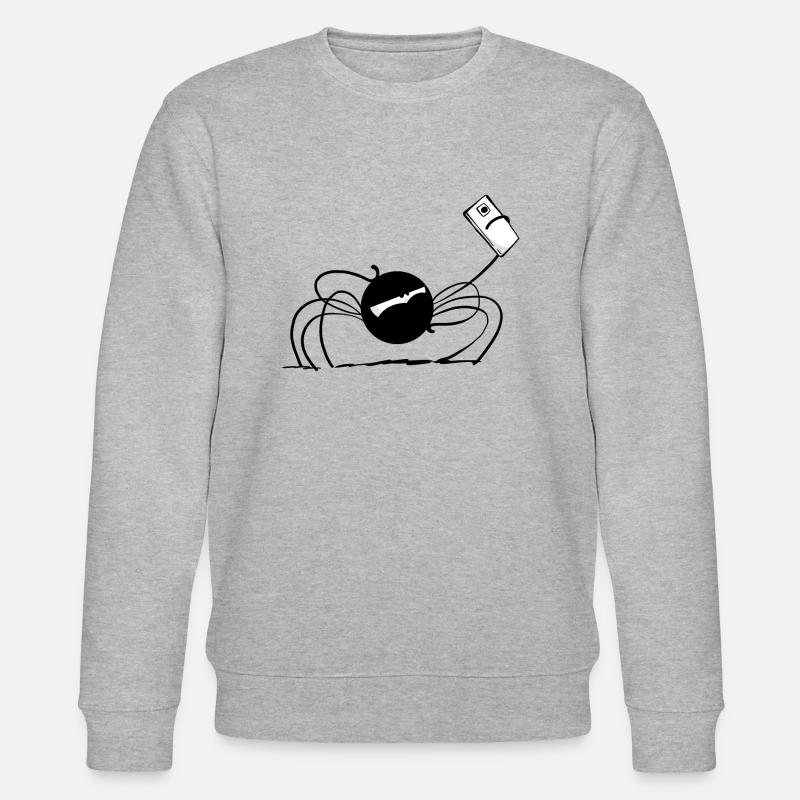 Beth l'araignée - Le selfie - Sweat bio CHANGER Stanley/Stella Unisexe - gris chiné