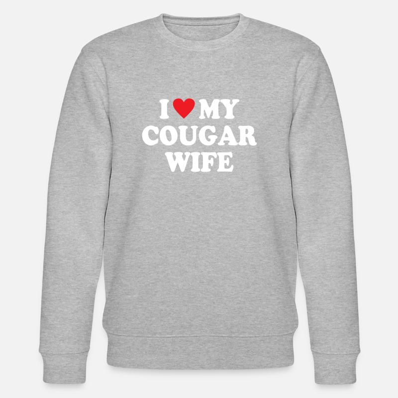 J’aime ma femme cougar - Sweat bio CHANGER Stanley/Stella Unisexe - gris chiné