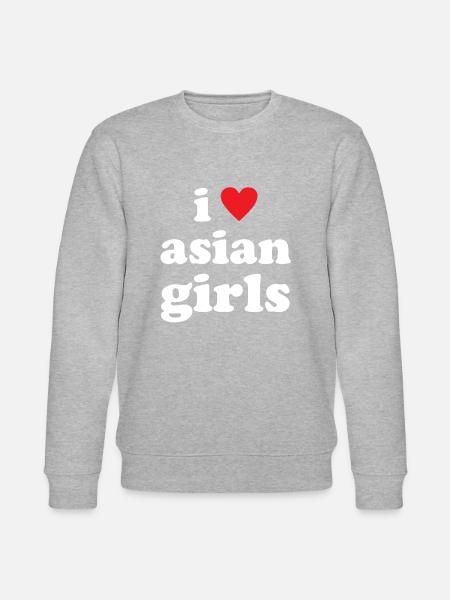 I Love Asian Girls - Stanley/Stella CHANGER Unisex Organic Sweatshirt - heather grey