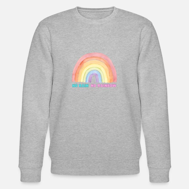 No Rain No Rainbow - Stanley/Stella Unisex Bio-Sweatshirt CHANGER  - Grau meliert