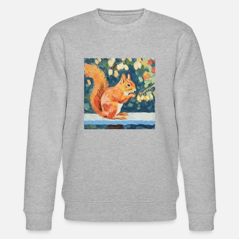 eichhörnchen, bunt, tier, geschenk, geschenkidee - Stanley/Stella Unisex Bio-Sweatshirt CHANGER  - Grau meliert