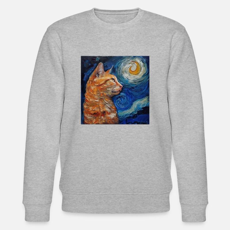 Chat, Motif De Chat - Sweat bio CHANGER Stanley/Stella Unisexe - gris chiné