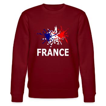 Blau Weiß Rot - Stanley/Stella Unisex Bio-Sweatshirt CHANGER  - Burgunderrot - Vorne - Nik (191cm) & Marisol (170cm)