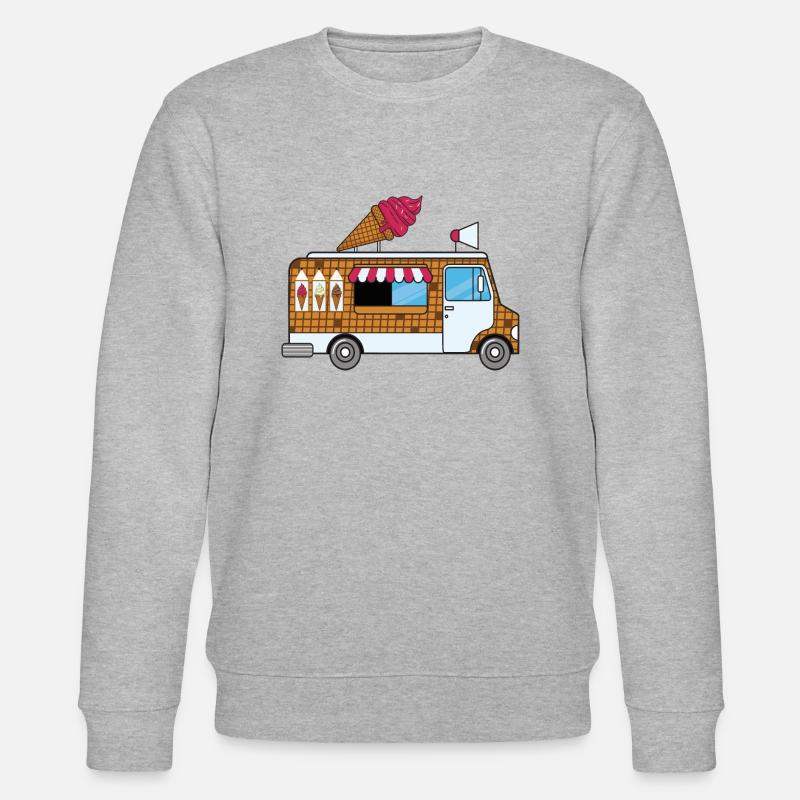Eiswagen, Eisdiele,Eisverkäufer, Eiskrem, Waffle - Stanley/Stella Unisex Bio-Sweatshirt CHANGER  - Grau meliert
