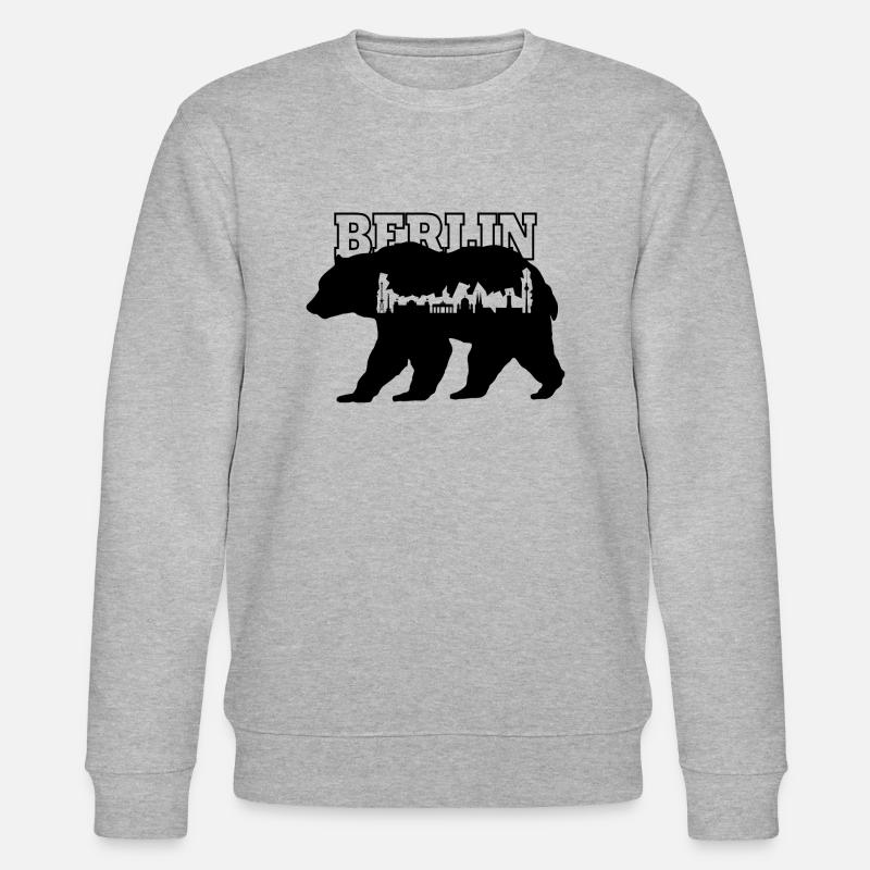 Berliner Bär mit Silhouette von Berlin - Stanley/Stella Unisex Bio-Sweatshirt CHANGER - Grau meliert
