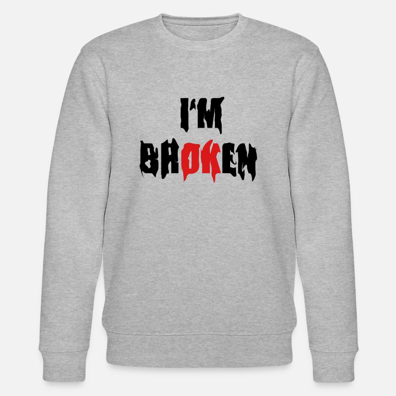 I'm Broken - Stanley/Stella Unisex Bio-Sweatshirt CHANGER  - Grau meliert