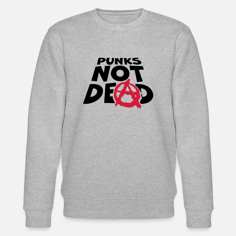 punks not dead Zitat - Stanley/Stella Unisex Bio-Sweatshirt CHANGER  - Grau meliert