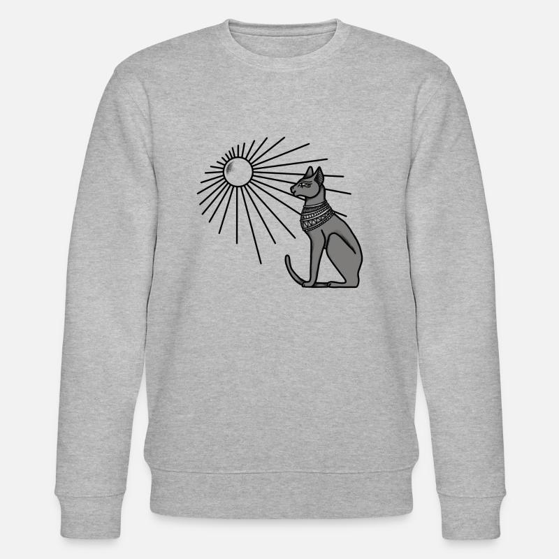Ägyptisches Katzen Design - Stanley/Stella Unisex Bio-Sweatshirt CHANGER  - Grau meliert