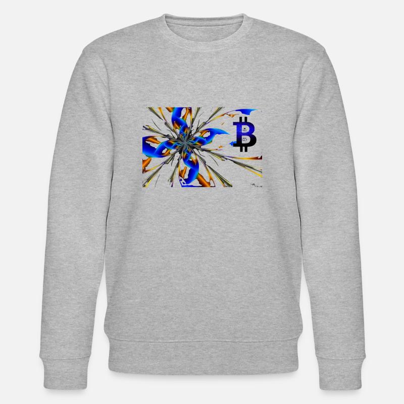 Abstrakt Bitcoin 1 - Stanley/Stella Unisex Bio-Sweatshirt CHANGER  - Grau meliert