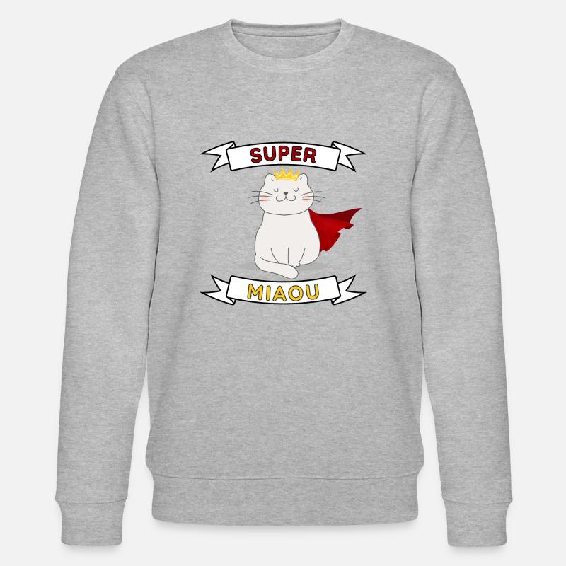 Super Miau - Stanley/Stella Unisex Bio-Sweatshirt CHANGER  - Grau meliert
