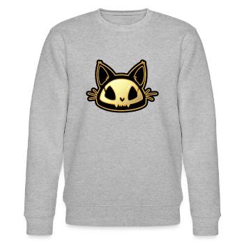 Totenkopf Katze Neon - Stanley/Stella Unisex Bio-Sweatshirt CHANGER  - Grau meliert - Vorne - Nik (191cm) & Marisol (170cm)